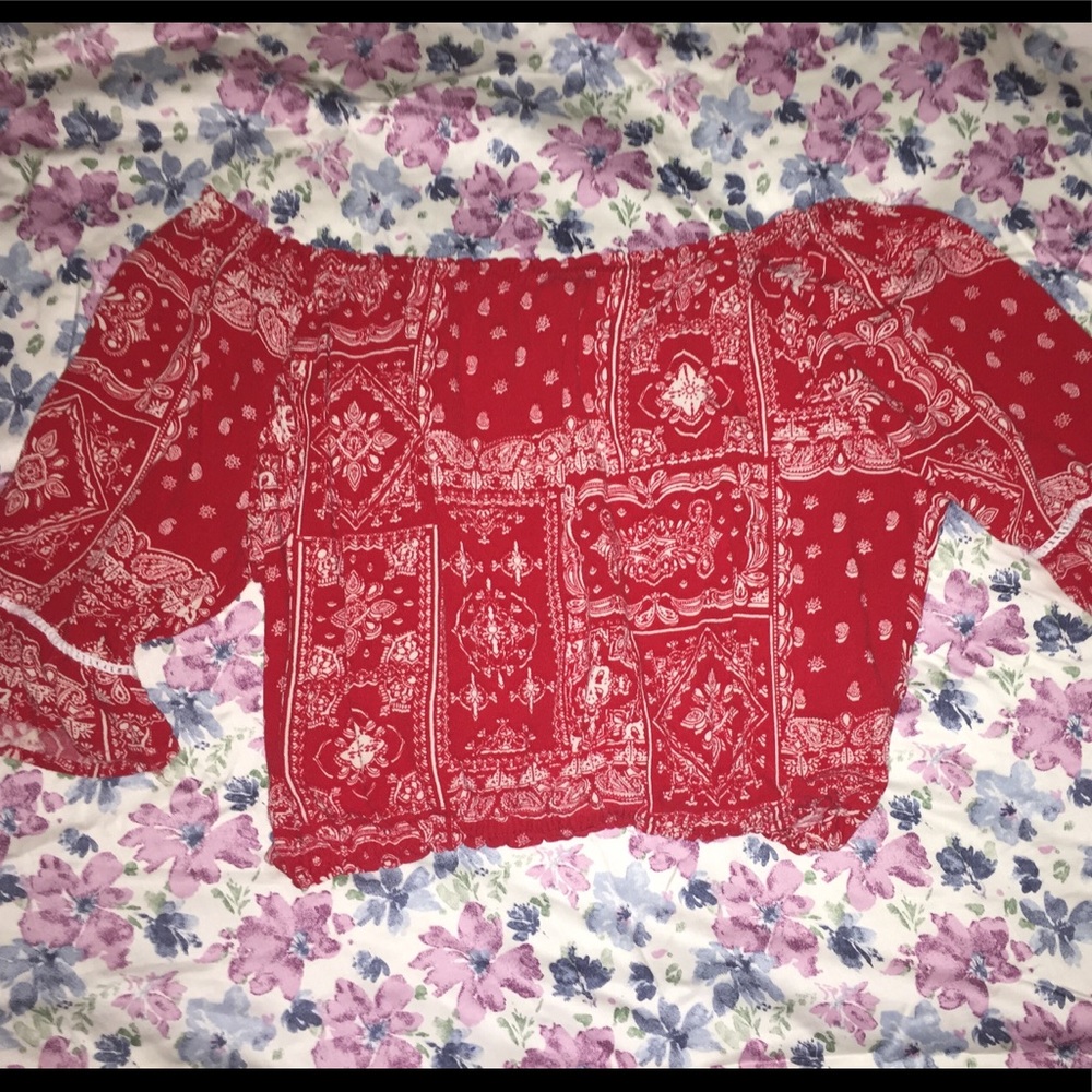 Red crop top